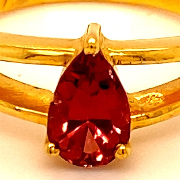 Red Spinel 1.02ct Solid 18K Yellow Gold Ring - Picture 6 of 6